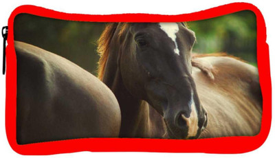 

Snoogg Eco Friendly Canvas Black Horse Designer Student Pen Pencil Case Coin Purse Pouch Cosmetic Makeup Bag (RED) Pouch(Multicolor)
