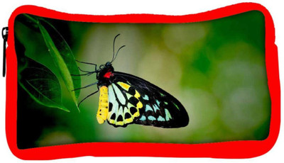 

Snoogg Eco Friendly Canvas Butterfly In Leaf Designer Student Pen Pencil Case Coin Purse Pouch Cosmetic Makeup Bag (RED) Pouch(Multicolor)