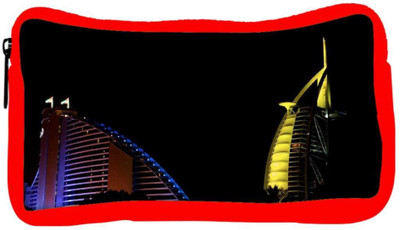 

Snoogg Eco Friendly Canvas Legendary Buildings Designer Student Pen Pencil Case Coin Purse Pouch Cosmetic Makeup Bag (RED) Pouch(Multicolor)