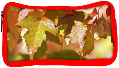 

Snoogg Eco Friendly Canvas Autumn Leaves Student Pen Pencil Case Coin Purse Pouch Cosmetic Makeup Bag (RED) Pouch(Multicolor)