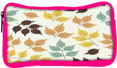 

Snoogg Eco Friendly Canvas Colorful Leaves Designer Student Pen Pencil Case Coin Purse Pouch Cosmetic Makeup Bag (PINK) Pouch(Multicolor)