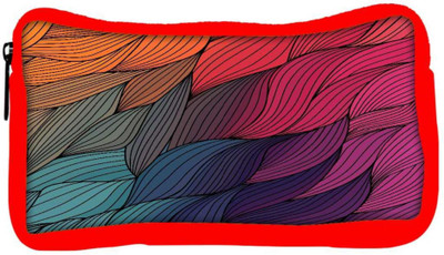 

Snoogg Eco Friendly Canvas Vector Abstract Hand Drawn Waves Texture Student Pen Pencil Case Coin Purse Pouch Cosmetic Makeup Bag (RED) Pouch(Multicolor)