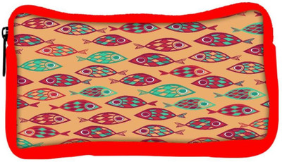 

Snoogg Eco Friendly Canvas Multicolor Fishes Designer Student Pen Pencil Case Coin Purse Pouch Cosmetic Makeup Bag (RED) Pouch(Multicolor)