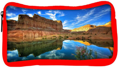 

Snoogg Eco Friendly Canvas River Side Mountain Designer Student Pen Pencil Case Coin Purse Pouch Cosmetic Makeup Bag (RED) Pouch(Multicolor)