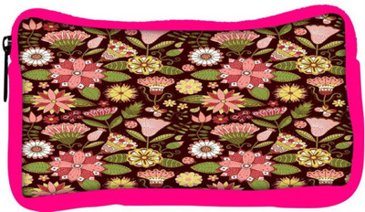 

Snoogg Eco Friendly Canvas Abstract Floral Background Student Pen Pencil Case Coin Purse Pouch Cosmetic Makeup Bag (PINK) Pouch(Multicolor)