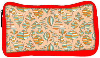 

Snoogg Eco Friendly Canvas Multicolor Cream Leaves Designer Student Pen Pencil Case Coin Purse Pouch Cosmetic Makeup Bag (RED) Pouch(Multicolor)