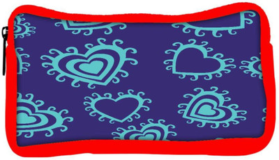 

Snoogg Eco Friendly Canvas Blue Hearts Purple Pattern Designer Student Pen Pencil Case Coin Purse Pouch Cosmetic Makeup Bag (RED) Pouch(Multicolor)