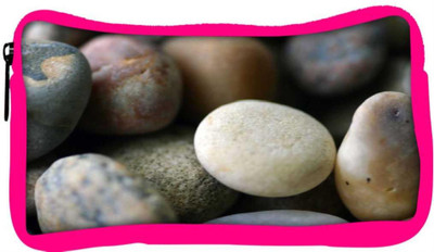 

Snoogg Eco Friendly Canvas Pebble Stone Designer Student Pen Pencil Case Coin Purse Pouch Cosmetic Makeup Bag (PINK) Pouch(Multicolor)