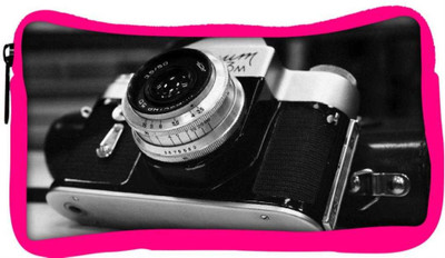 

Snoogg Eco Friendly Canvas Camera Black And White Designer Student Pen Pencil Case Coin Purse Pouch Cosmetic Makeup Bag (PINK) Pouch(Multicolor)