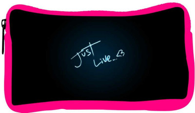 

Snoogg Eco Friendly Canvas Just Live Designer Student Pen Pencil Case Coin Purse Pouch Cosmetic Makeup Bag (PINK) Pouch(Multicolor)