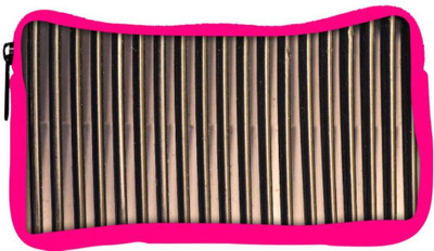 

Snoogg Eco Friendly Canvas Black Strips Designer Student Pen Pencil Case Coin Purse Pouch Cosmetic Makeup Bag (PINK) Pouch(Multicolor)