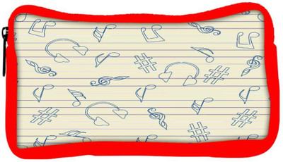 

Snoogg Eco Friendly Canvas Music Sketch Designer Student Pen Pencil Case Coin Purse Pouch Cosmetic Makeup Bag (RED) Pouch(Multicolor)