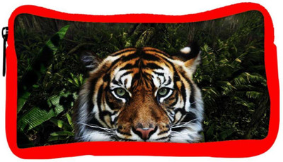 

Snoogg Eco Friendly Canvas Jungle Tiger Designer Student Pen Pencil Case Coin Purse Pouch Cosmetic Makeup Bag (RED) Pouch(Multicolor)