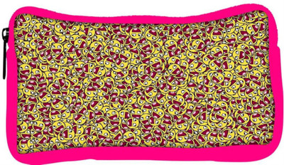 

Snoogg Eco Friendly Canvas Happy Faces Designer Student Pen Pencil Case Coin Purse Pouch Cosmetic Makeup Bag (PINK) Pouch(Multicolor)