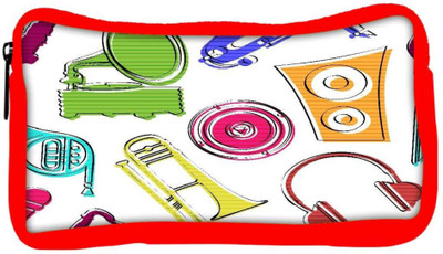 

Snoogg Eco Friendly Canvas Colorful Music Set Designer Student Pen Pencil Case Coin Purse Pouch Cosmetic Makeup Bag (RED) Pouch(Multicolor)