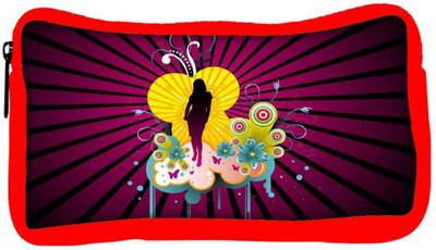 

Snoogg Eco Friendly Canvas Black Lady Designer Student Pen Pencil Case Coin Purse Pouch Cosmetic Makeup Bag (RED) Pouch(Multicolor)