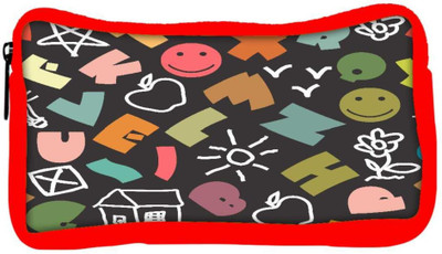 

Snoogg Eco Friendly Canvas Colorful Alphabets Designer Student Pen Pencil Case Coin Purse Pouch Cosmetic Makeup Bag (RED) Pouch(Multicolor)