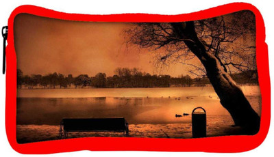 

Snoogg Eco Friendly Canvas Evening Lake View Designer Student Pen Pencil Case Coin Purse Pouch Cosmetic Makeup Bag (RED) Pouch(Multicolor)