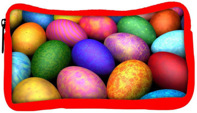 

Snoogg Eco Friendly Canvas Colorful Eggs Designer Student Pen Pencil Case Coin Purse Pouch Cosmetic Makeup Bag (RED) Pouch(Multicolor)