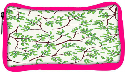 

Snoogg Eco Friendly Canvas Green Leaves Pattern Cream Designer Student Pen Pencil Case Coin Purse Pouch Cosmetic Makeup Bag (PINK) Pouch(Multicolor)