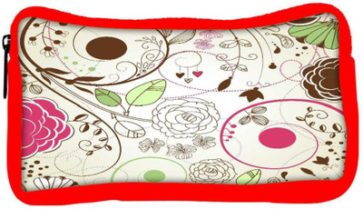 

Snoogg Eco Friendly Canvas Retro Floral Background Student Pen Pencil Case Coin Purse Pouch Cosmetic Makeup Bag (RED) Pouch(Multicolor)