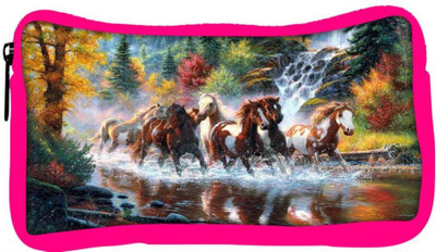 

Snoogg Eco Friendly Canvas Abstract Art Of Horse Designer Student Pen Pencil Case Coin Purse Pouch Cosmetic Makeup Bag (PINK) Pouch(Multicolor)