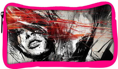 

Snoogg Eco Friendly Canvas Woman Artistic Designer Student Pen Pencil Case Coin Purse Pouch Cosmetic Makeup Bag (PINK) Pouch(Multicolor)
