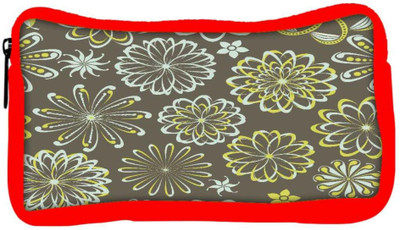 

Snoogg Eco Friendly Canvas White Florals Designer Student Pen Pencil Case Coin Purse Pouch Cosmetic Makeup Bag (RED) Pouch(Multicolor)