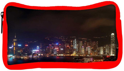 

Snoogg Eco Friendly Canvas Colorful City At Night Designer Student Pen Pencil Case Coin Purse Pouch Cosmetic Makeup Bag (RED) Pouch(Multicolor)