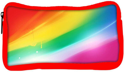 

Snoogg Eco Friendly Canvas Rainbow Color Designer Student Pen Pencil Case Coin Purse Pouch Cosmetic Makeup Bag (RED) Pouch(Multicolor)
