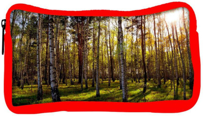 

Snoogg Eco Friendly Canvas Clean Forest Designer Student Pen Pencil Case Coin Purse Pouch Cosmetic Makeup Bag (RED) Pouch(Multicolor)
