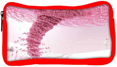 

Snoogg Eco Friendly Canvas Pink Cyclone Designer Student Pen Pencil Case Coin Purse Pouch Cosmetic Makeup Bag (RED) Pouch(Multicolor)