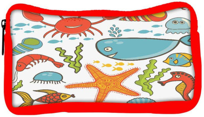 

Snoogg Eco Friendly Canvas Sea World Designer Student Pen Pencil Case Coin Purse Pouch Cosmetic Makeup Bag (RED) Pouch(Multicolor)