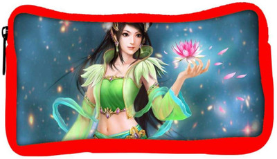 

Snoogg Eco Friendly Canvas Fantasy Girl Designer Student Pen Pencil Case Coin Purse Pouch Cosmetic Makeup Bag (RED) Pouch(Multicolor)
