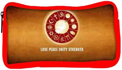 

Snoogg Eco Friendly Canvas Love Peace Unity Strength Designer Student Pen Pencil Case Coin Purse Pouch Cosmetic Makeup Bag (RED) Pouch(Multicolor)