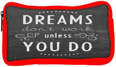 

Snoogg Eco Friendly Canvas Dreams Do Not Work Until You Do Designer Student Pen Pencil Case Coin Purse Pouch Cosmetic Makeup Bag (RED) Pouch(Multicolor)