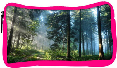 

Snoogg Eco Friendly Canvas Morning Forest Designer Student Pen Pencil Case Coin Purse Pouch Cosmetic Makeup Bag (PINK) Pouch(Multicolor)