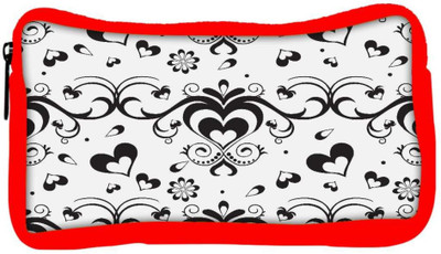 

Snoogg Eco Friendly Canvas Black Heart Grey Pattern Designer Student Pen Pencil Case Coin Purse Pouch Cosmetic Makeup Bag (RED) Pouch(Multicolor)