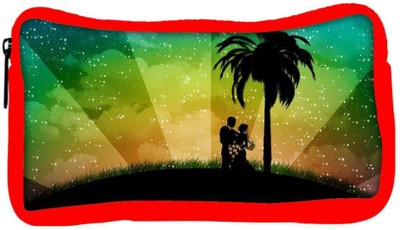 

Snoogg Eco Friendly Canvas Couple Designer Student Pen Pencil Case Coin Purse Pouch Cosmetic Makeup Bag (RED) Pouch(Multicolor)
