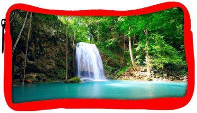 

Snoogg Eco Friendly Canvas Green Waterfall Designer Student Pen Pencil Case Coin Purse Pouch Cosmetic Makeup Bag (RED) Pouch(Multicolor)