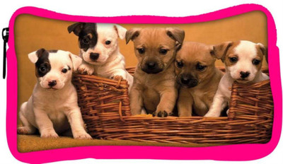 

Snoogg Eco Friendly Canvas Puppy In The Basket Designer Student Pen Pencil Case Coin Purse Pouch Cosmetic Makeup Bag (PINK) Pouch(Multicolor)