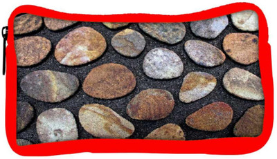 

Snoogg Eco Friendly Canvas Pebble Stones Designer Student Pen Pencil Case Coin Purse Pouch Cosmetic Makeup Bag (RED) Pouch(Multicolor)