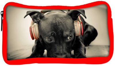 

Snoogg Eco Friendly Canvas Dog Listening To Red Beats Designer Student Pen Pencil Case Coin Purse Pouch Cosmetic Makeup Bag (RED) Pouch(Multicolor)