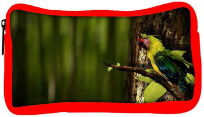 

Snoogg Eco Friendly Canvas Colorful Parrot Designer Student Pen Pencil Case Coin Purse Pouch Cosmetic Makeup Bag (RED) Pouch(Multicolor)