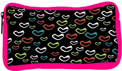 

Snoogg Eco Friendly Canvas Multicolor Hearts Black Pattern Designer Student Pen Pencil Case Coin Purse Pouch Cosmetic Makeup Bag (PINK) Pouch(Multicolor)