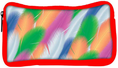 

Snoogg Eco Friendly Canvas Feathers Vector Background Student Pen Pencil Case Coin Purse Pouch Cosmetic Makeup Bag (RED) Pouch(Multicolor)