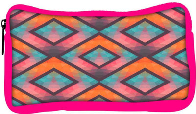 

Snoogg Eco Friendly Canvas Colorful Triangles Designer Student Pen Pencil Case Coin Purse Pouch Cosmetic Makeup Bag (PINK) Pouch(Multicolor)