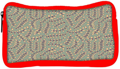 

Snoogg Eco Friendly Canvas Cream Small Leaves Designer Student Pen Pencil Case Coin Purse Pouch Cosmetic Makeup Bag (RED) Pouch(Multicolor)
