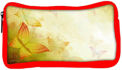 

Snoogg Eco Friendly Canvas Colorful Butterflies Designer Student Pen Pencil Case Coin Purse Pouch Cosmetic Makeup Bag (RED) Pouch(Multicolor)