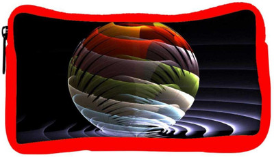 

Snoogg Eco Friendly Canvas Waves Globe Designer Student Pen Pencil Case Coin Purse Pouch Cosmetic Makeup Bag (RED) Pouch(Multicolor)
